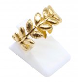 Anillo Laurel de acero inoxidable dorado