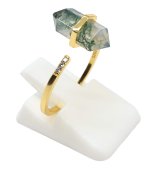 Anillo Plata de Ley 925 Ágata Musgo Punta