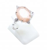 Anillo de plata de ley 925 con piedra solar imperial ovalada