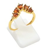 Anillo tiara de granate y plata de ley 925