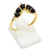 Anillo tiara de ónix y plata de ley 925