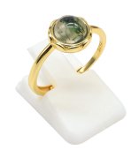Anillo Plata de Ley 925 Ágata Musgo Redonda