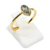Anillo Plata de Ley 925 Ágata Musgo Marquesa