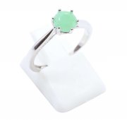 Anillo de plata de ley 925 "Redondo Sublime" - Jade Verde