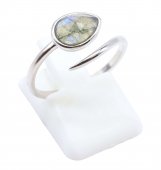 Anillo de plata de ley 925 con labradorita "Serpiente de Plata"