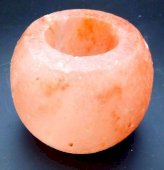 Portavelas Cristal de Sal Redondo y Pulido