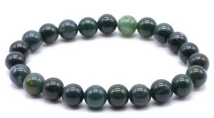 Pulsera de perlas Ágata Musgo  8mm