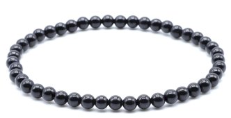 Pulsera turmalina negra con perlas de 4 mm