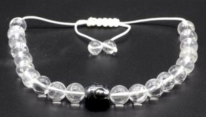 Pulsera ajustable cuentas de cristal de roca 8mm