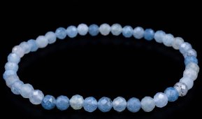 Pulsera de aguamarina con cuentas facetadas de 4 mm
