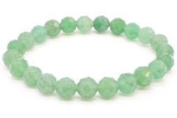 Pulsera de aventurina Verde con cuentas facetadas de 8 mm