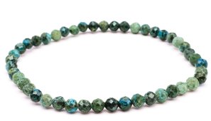 Pulsera de crisocola con cuentas facetadas de 4 mm