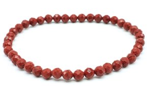 Pulsera de jaspe rojo con cuentas facetadas de 4 mm