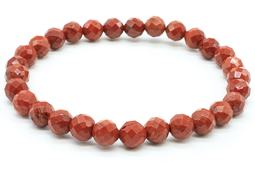 Pulsera de jaspe Rojo con cuentas facetadas de 6 mm