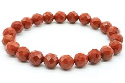 Pulsera de jaspe Rojo con cuentas facetadas de 8 mm