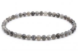 Pulsera de larvikita con cuentas facetadas de 4 mm