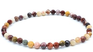 Pulsera de jaspe mookaita con cuentas facetadas de 4 mm