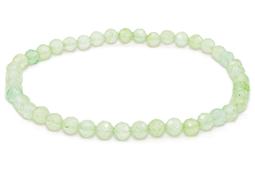Pulsera de prehnita con cuentas facetadas de 4 mm