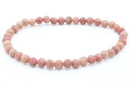 Pulsera de rodonita Lisa con cuentas facetadas de 4 mm