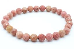 Pulsera de rodonita Lisa con cuentas facetadas de 6 mm