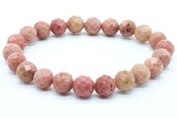 Pulsera de rodonita Lisa con cuentas facetadas de 8 mm