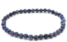 Pulsera de zafiro azul con cuentas facetadas de 4 mm