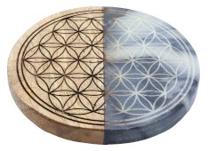 Salvamantel Flor de la Vida Madera/Mármol 10cm