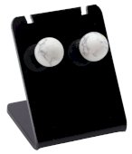 Pendientes de cuentas de howlita de 10 mm