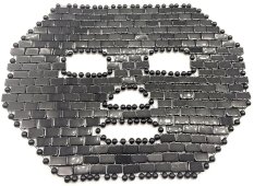 Máscara de meditación facial completa de obsidiana negra