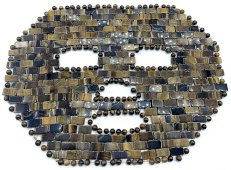 Máscara de meditación de cara completa de ojo de tigre