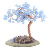 Árbol de la Felicidad Aguamarina en Rodaja de Ágata 12cm