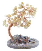 Árbol de la Felicidad Citrino sobre Ágata Rodaja 12cm