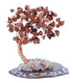Árbol de la Felicidad Jaspe Rojo sobre Rodaja de Ágata 12cm