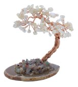 Árbol de la Felicidad Piedra Luna sobre Ágata Rodaja 12cm