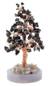 Árbol de la Felicidad Obsidiana Negra sobre Ágata 14cm