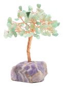 Arbol de la Felicidad Aventurina Verde con base Amatista 14cm