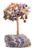 Árbol de la Felicidad 7 Chakras con base Amatista 14cm