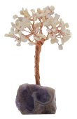 Árbol de la Felicidad Cristal de Roca con base Amatista 14cm