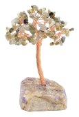 Arbol de la Felicidad Labradorita con base Amatista 14cm