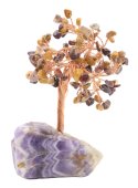 Árbol de la Felicidad Mokaïte Jaspe con base Amatista 14cm