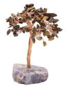 Árbol de la Felicidad Ojo de Tigre con base Amatista 14cm