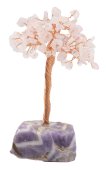 Árbol de la Felicidad Cuarzo Rosa con base Amatista 14cm