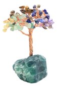 Árbol de la Felicidad 7 Chakras con base Fluorita 14cm