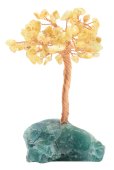 Arbol de la Felicidad Citrino con base Fluorita 14cm