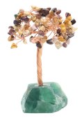 Árbol de la Felicidad Jaspe Mokaïte con base Fluorita 14cm