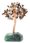 Árbol de la Felicidad Ojo de Tigre con base Fluorita 14cm