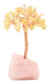 Árbol de la Felicidad Citrino con Base Cuarzo Rosa 14cm