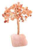 Árbol de la Felicidad Cornalina con base Cuarzo Rosa 14cm