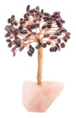 Árbol de la Felicidad Granate con Base Cuarzo Rosa 14cm