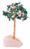 Arbol de la Felicidad Malaquita con Base Cuarzo Rosa 14cm